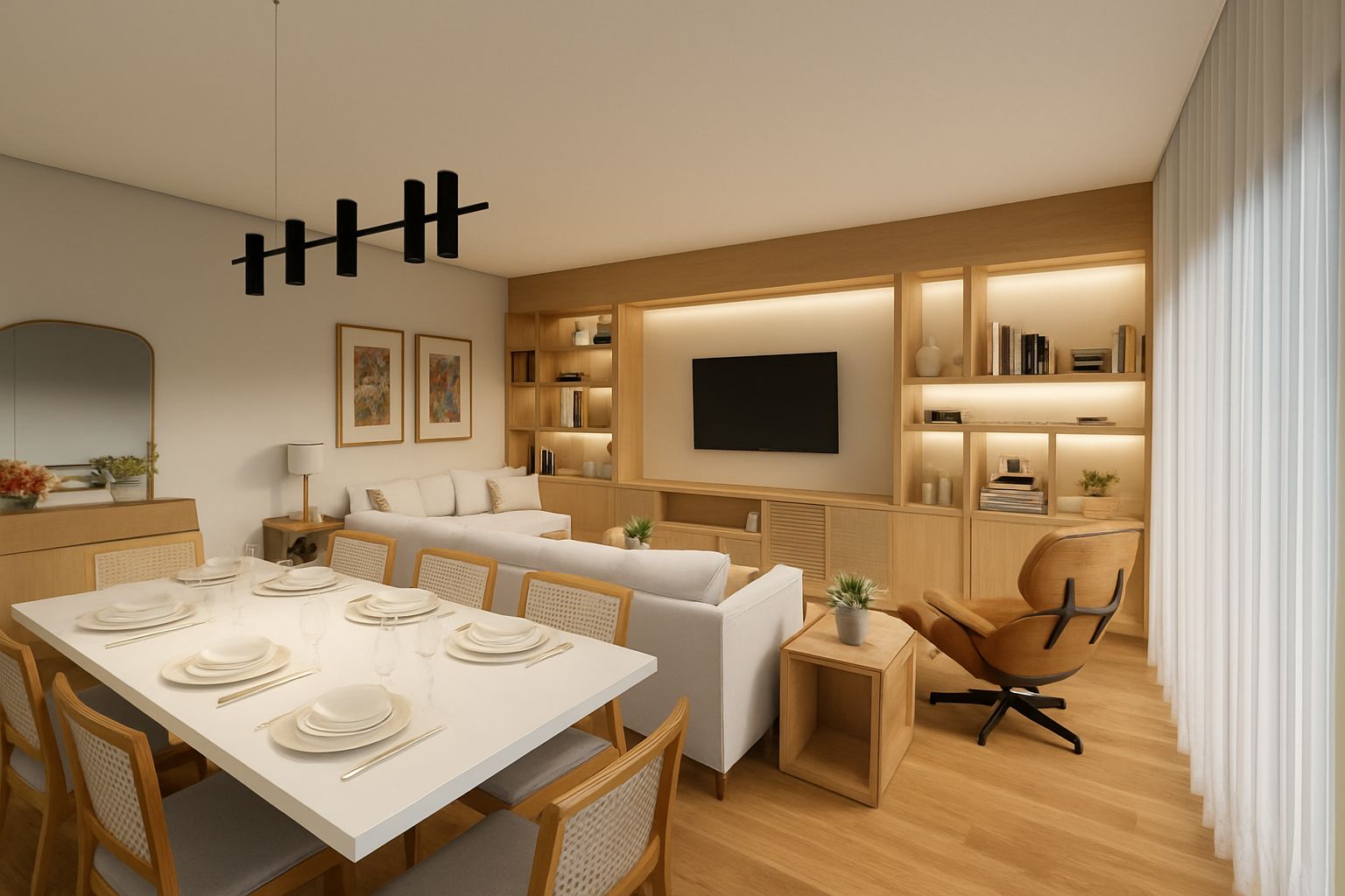 Design de Interiores Oeiras | Projetos Chave na Mão Design de interiores em Oeiras com marcenaria sob medida, iluminação indireta e layout sofisticado